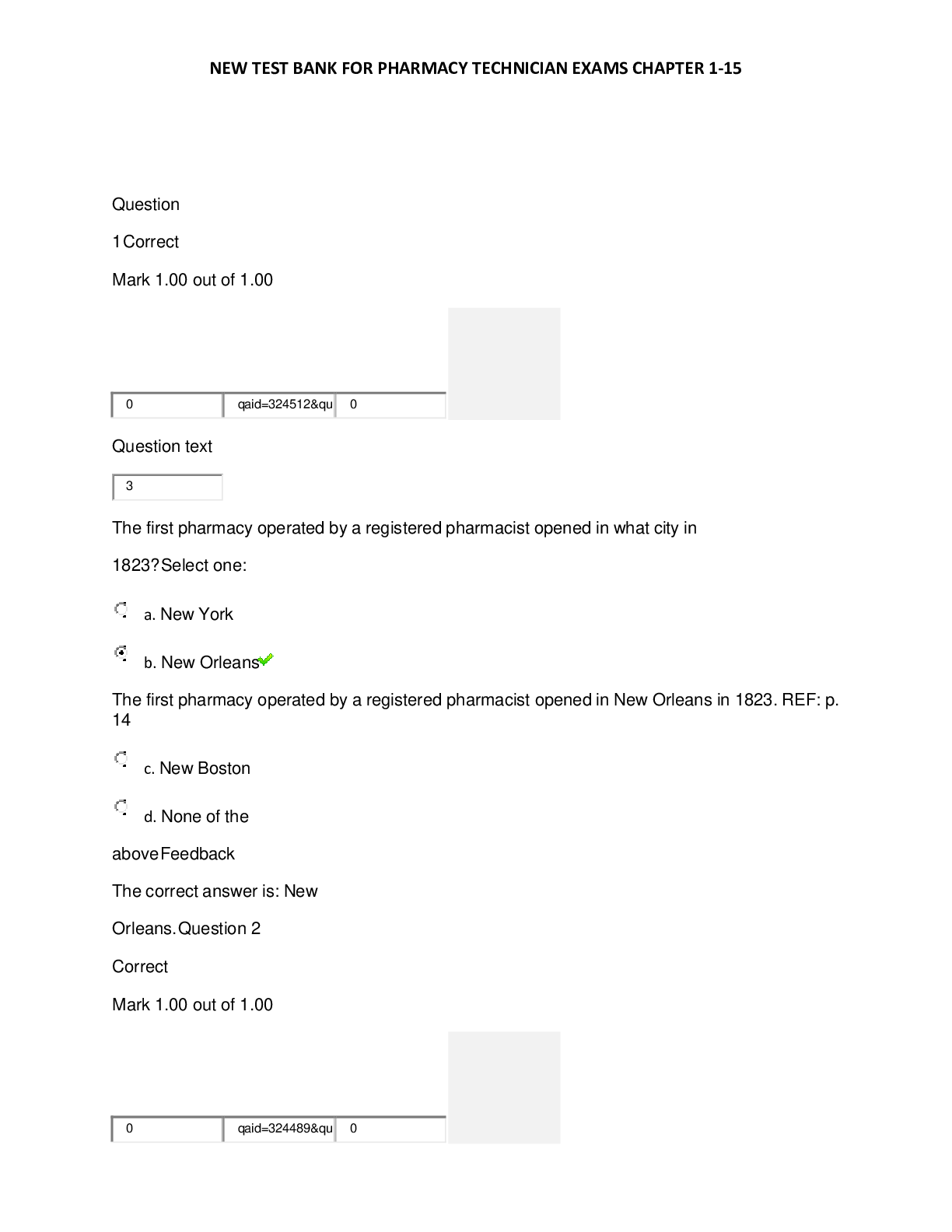 Preview image for NEW TEST BANK FOR PHARMACY TECHNICIAN EXAMS CHAPTER 1-15